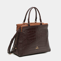BINNARI 20860 BBrown Croc Business Bag