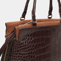 BINNARI 20860 BBrown Croc Business Bag