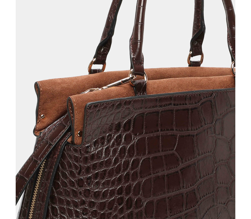 BINNARI 20860 BBrown Croc Business Bag