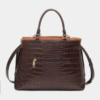 BINNARI 20860 BBrown Croc Business Bag