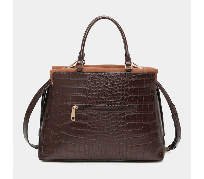 BINNARI 20860 BBrown Croc Business Bag