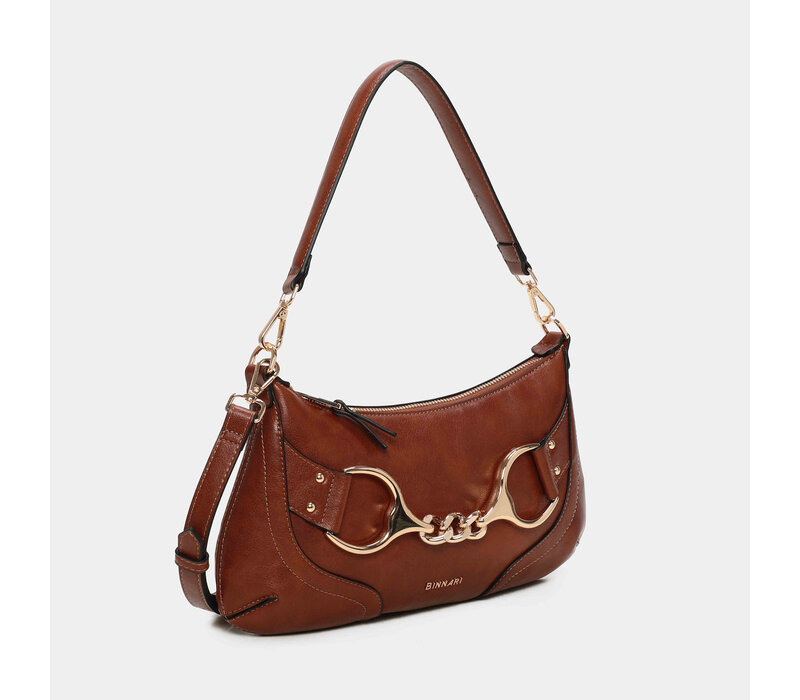 BINNARI 20740 Tan Buckle Handbag