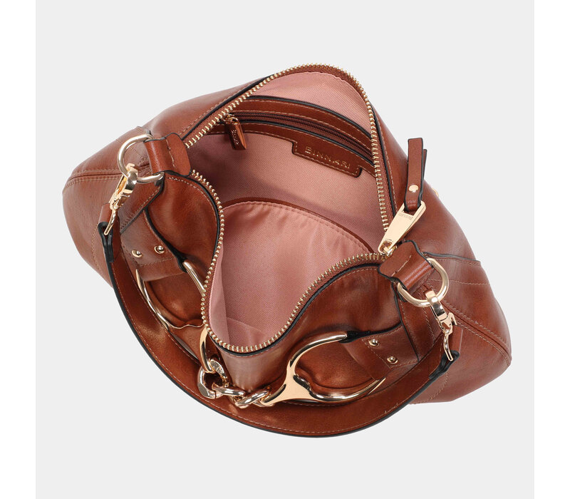 BINNARI 20740 Tan Buckle Handbag