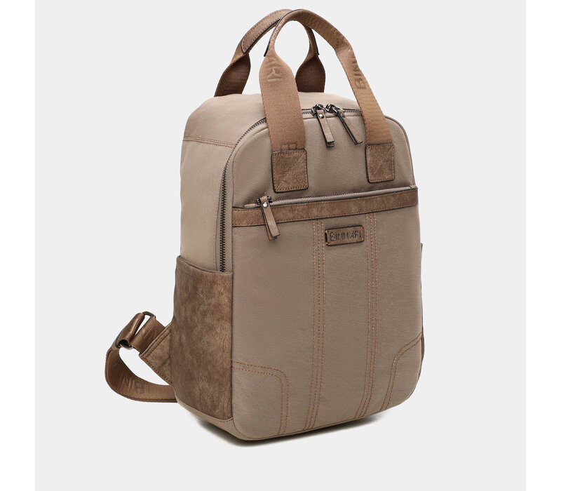 BINNARI 20811 Taupe Canvas Backpack