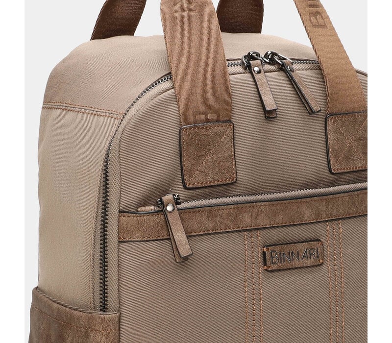 BINNARI 20811 Taupe Canvas Backpack