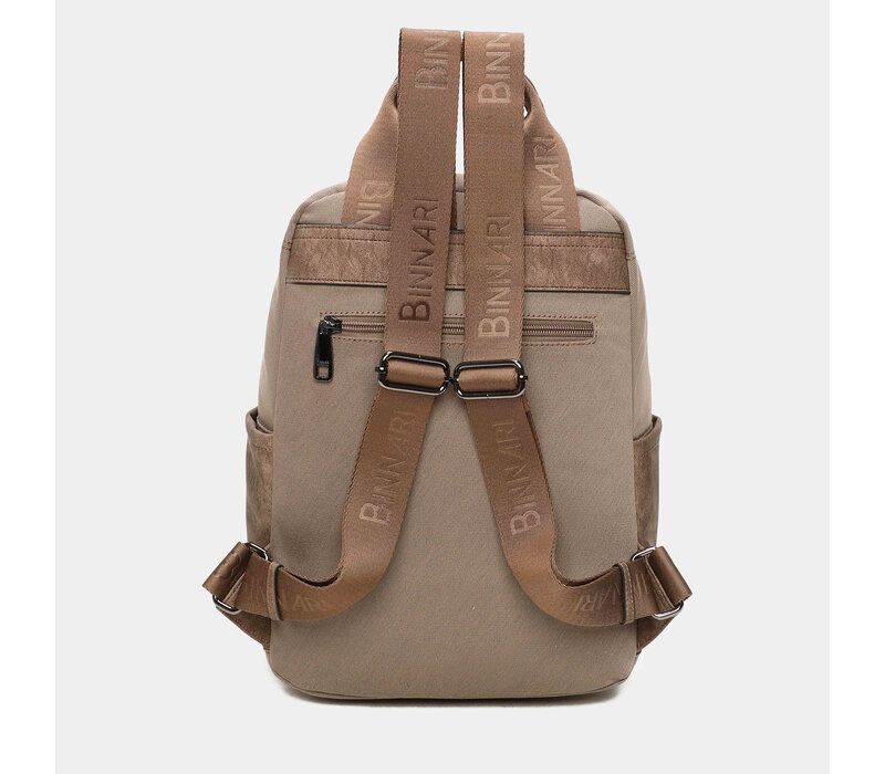 BINNARI 20811 Taupe Canvas Backpack