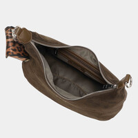 BINNARI 20793 Kaki Suede Shoulder Bag