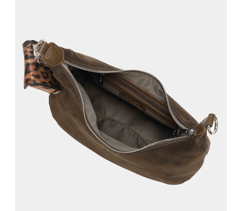 BINNARI 20793 Kaki Suede Shoulder Bag