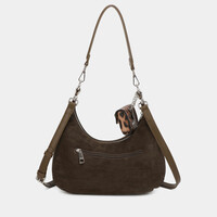 BINNARI 20793 Kaki Suede Shoulder Bag
