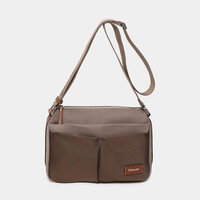 BINNARI 20850 Taupe Nylon Shoulder Bag