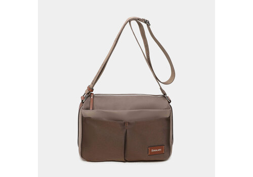 BINNARI BAGS BINNARI 20850 Taupe Nylon Shoulder Bag