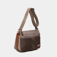 BINNARI 20850 Taupe Nylon Shoulder Bag