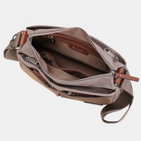 BINNARI 20850 Taupe Nylon Shoulder Bag