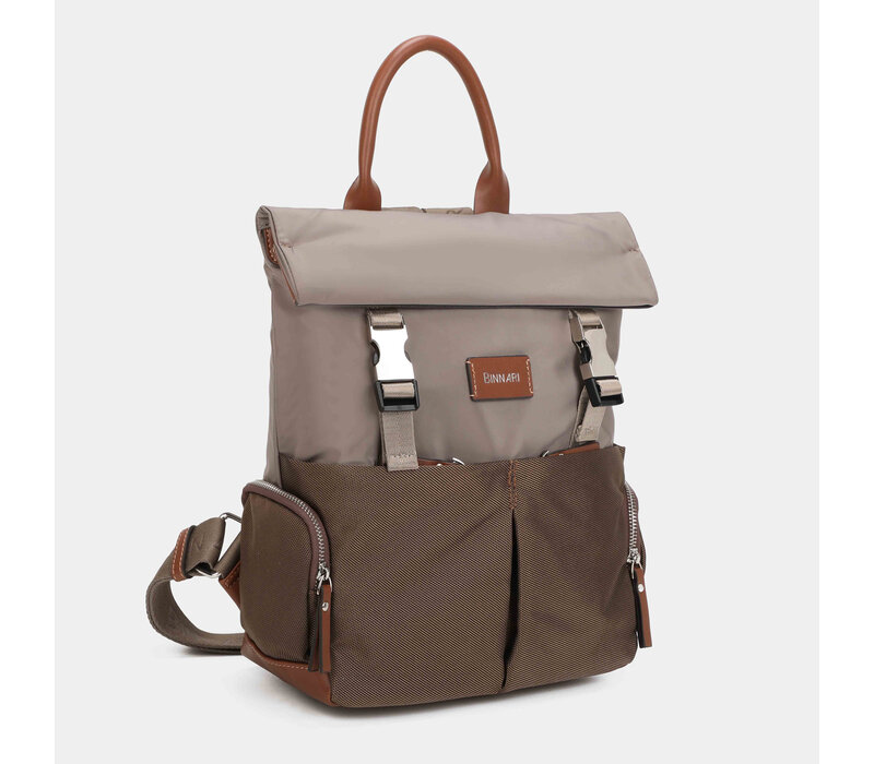 BINNARI 20851 Taupe Nylon Backpack