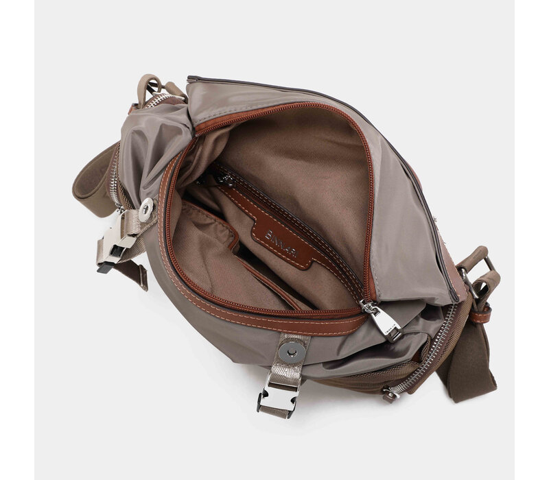 BINNARI 20851 Taupe Nylon Backpack