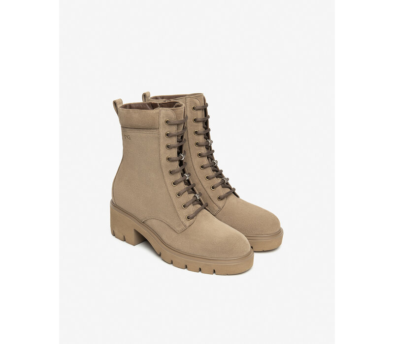 NeroGiardini I514812D Taupe Suede Block Heel