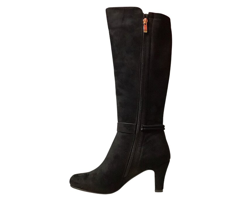 REDZ D6398 Black Suede Long Boot