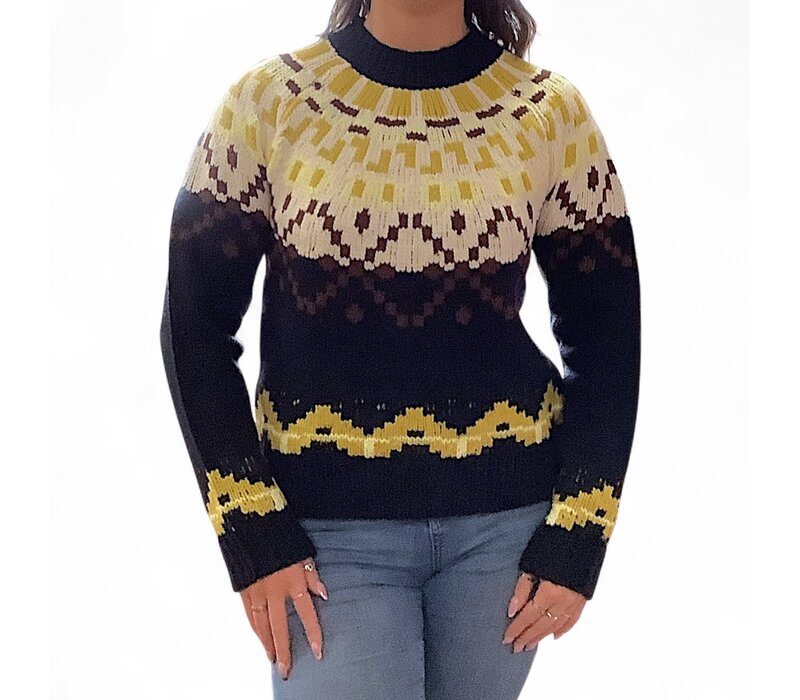 MD’M 3.50.200.20 Navy Fair Isle Sweater