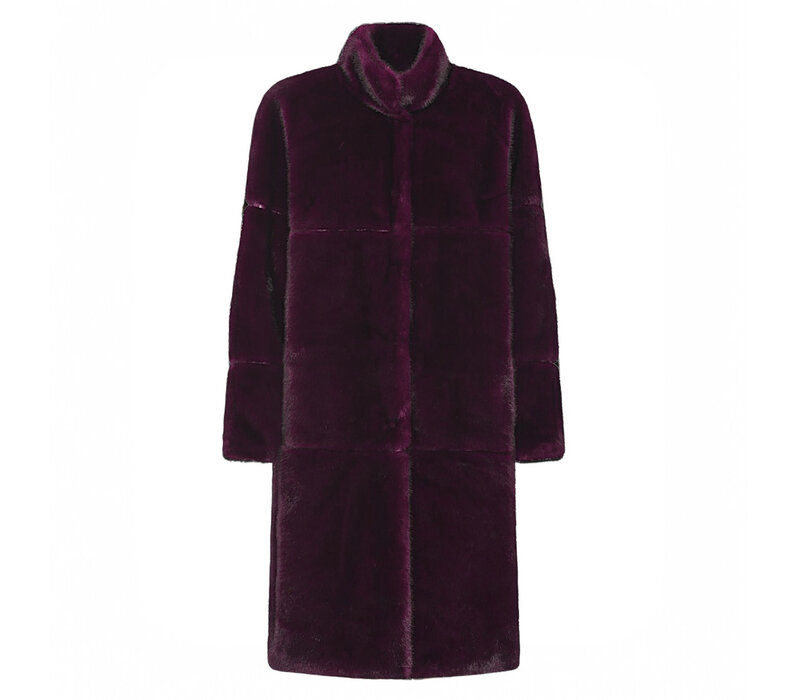 Micha 143 236 Plum Faux Fur Coat