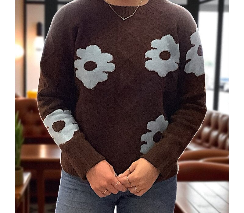 MD’M 3.50.210.18 Brown Daisy Sweater