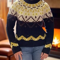 MD’M 3.50.200.20 Navy Fair Isle Sweater