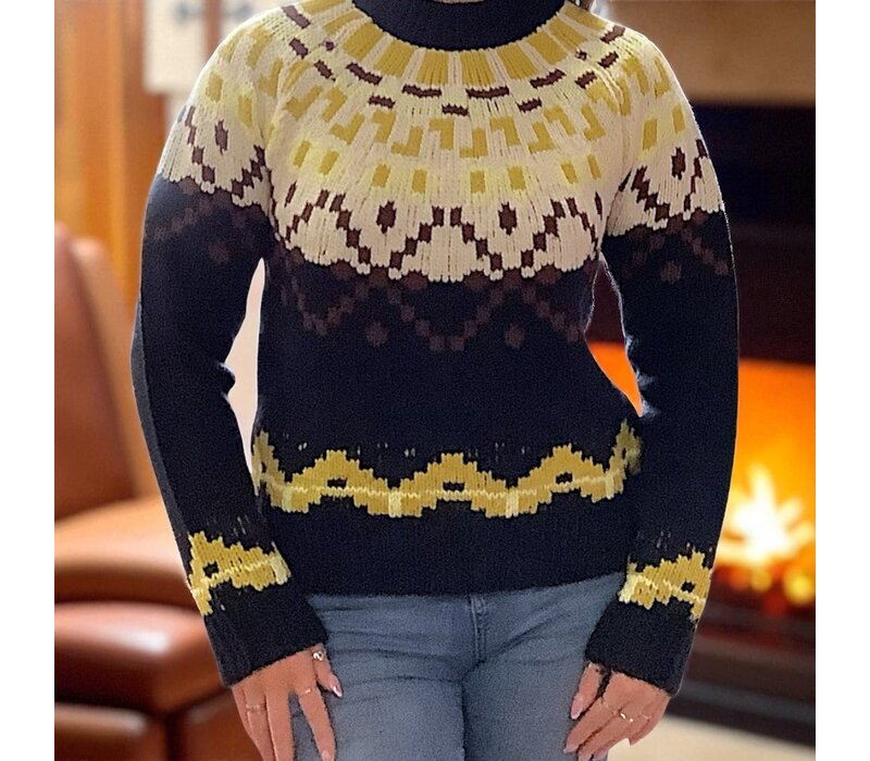 MD’M 3.50.200.20 Navy Fair Isle Sweater