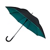 Umbrella - Automatic Blk/Green Double Canvas