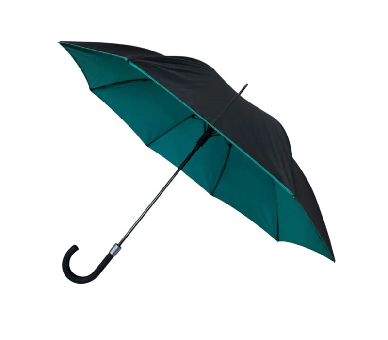 Umbrella - Automatic Blk/Green Double Canvas