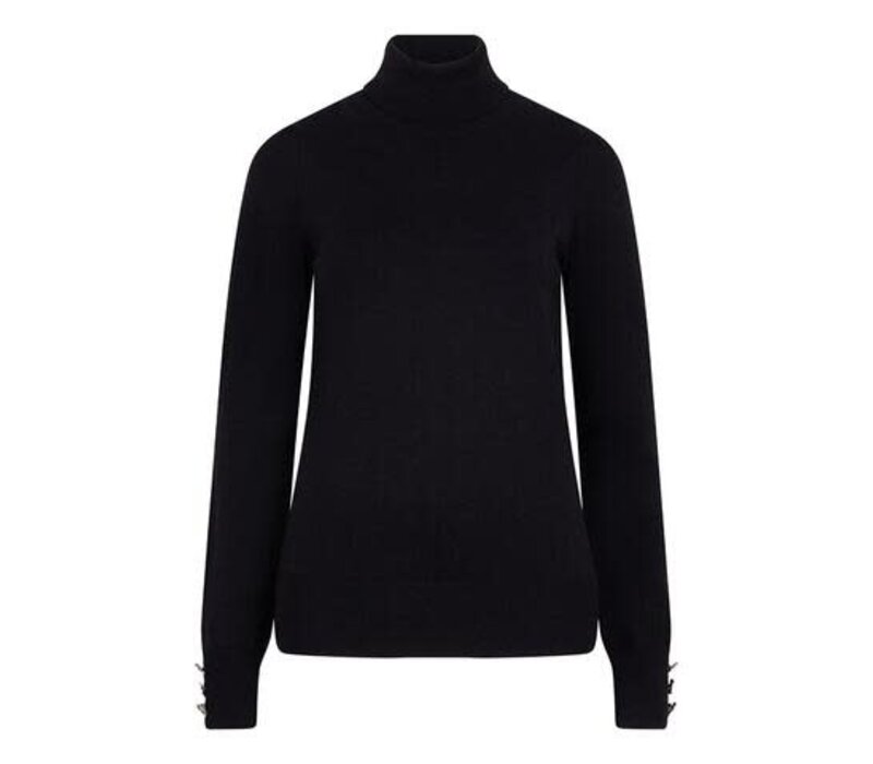 Esqualo 07709 Black Polo Sweater w/Buttons