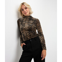 Esqualo 30710 Gathered Top in Leopard
