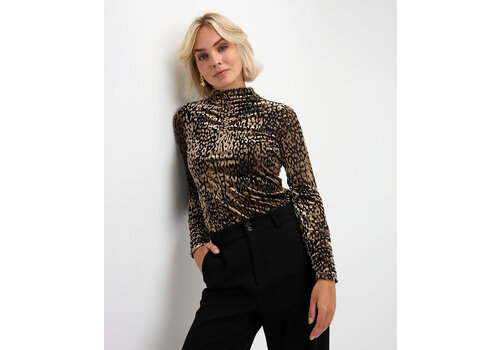 EsQualo A/W Esqualo 30710 Gathered Top in Leopard