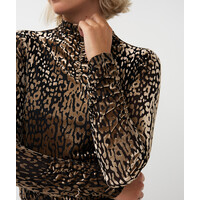 Esqualo 30710 Gathered Top in Leopard