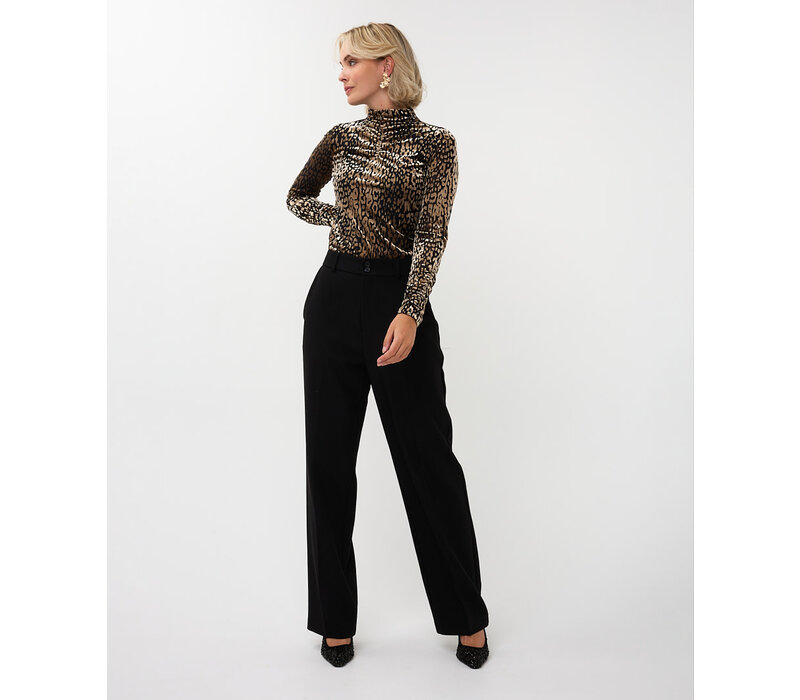 Esqualo 10734 Wide Leg Black Trousers