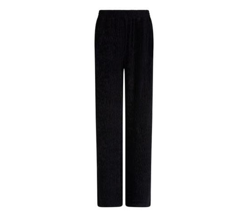Esqualo 30717 Black Velour Plisse Trousers
