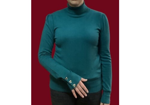 EsQualo A/W Esqualo 07709 Teal Polo Sweater w/Buttons