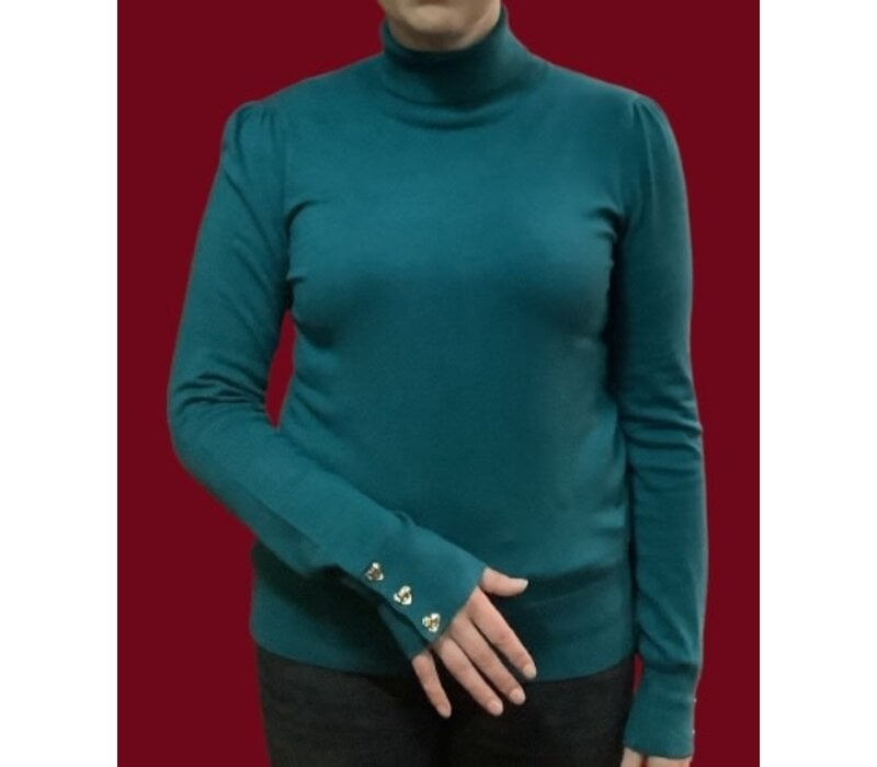 Esqualo 07709 Teal Polo Sweater w/Buttons