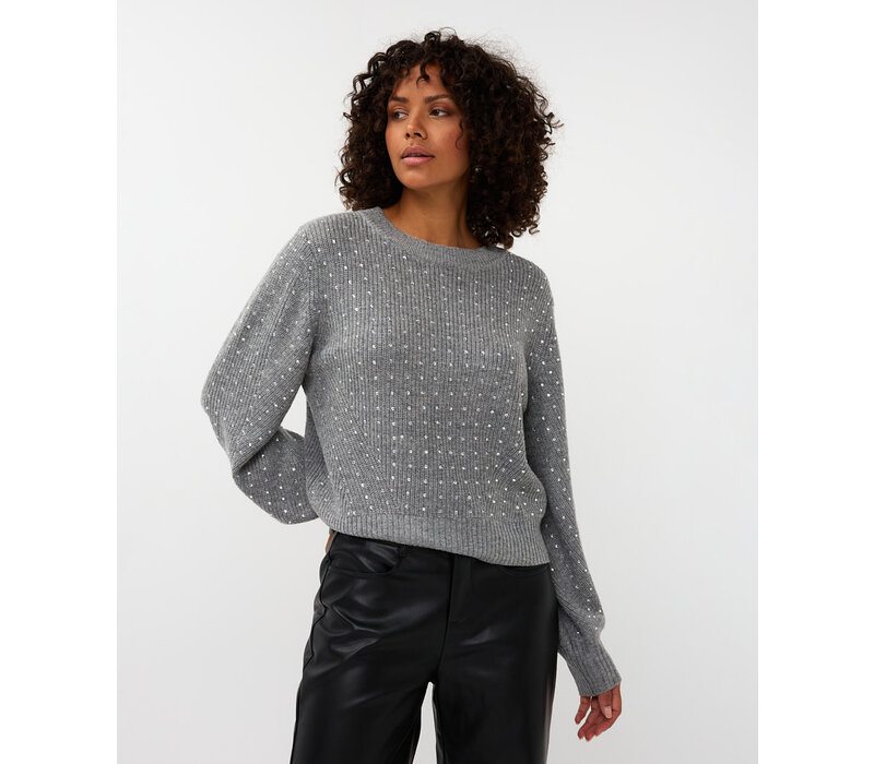 Esqualo 07700 Grey Studded Sweater