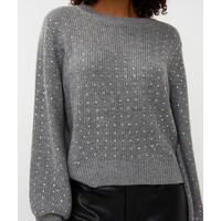 Esqualo 07700 Grey Studded Sweater
