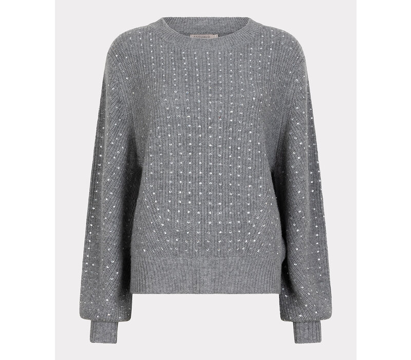 Esqualo 07700 Grey Studded Sweater