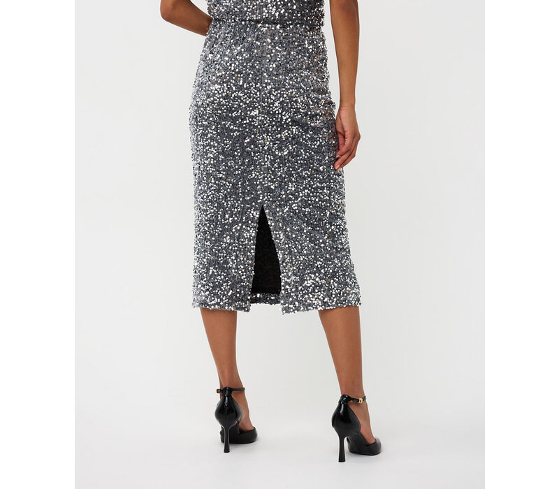 Esqualo 08712 Silver Sequinned Skirt