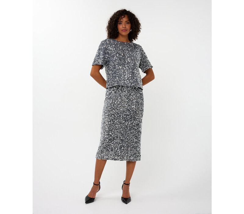 Esqualo 08712 Silver Sequinned Skirt