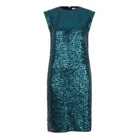 Esqualo 08705 Teal Sleeveless Sequin Dress