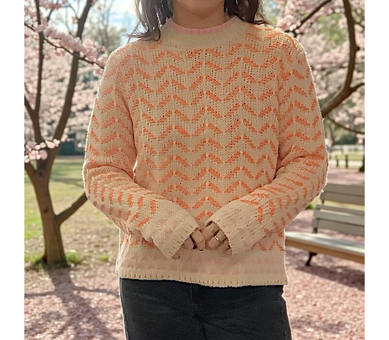 MD’M 3.50.103.43 Orange Multi Retro Sweater