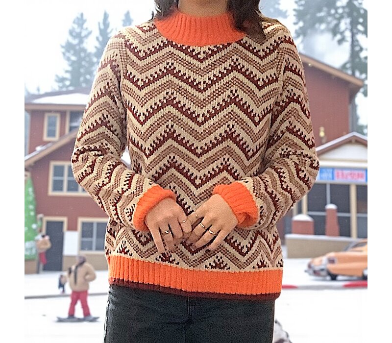 MD’M 3.50.103.38 Wine Multi Retro Sweater