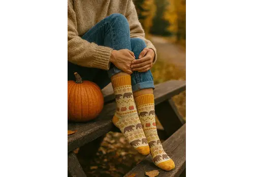 Polar Star Polar Star Brown BEARS Warm Socks