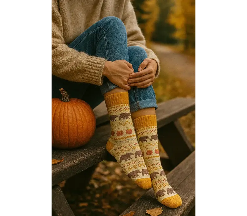 Polar Star Brown BEARS Warm Socks