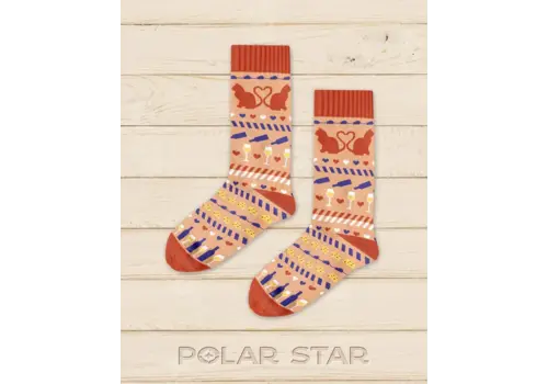 Polar Star Polar Star Orange CATS Warm Socks