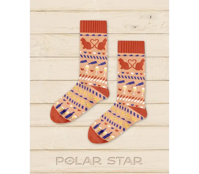 Polar Star Orange CATS Warm Socks