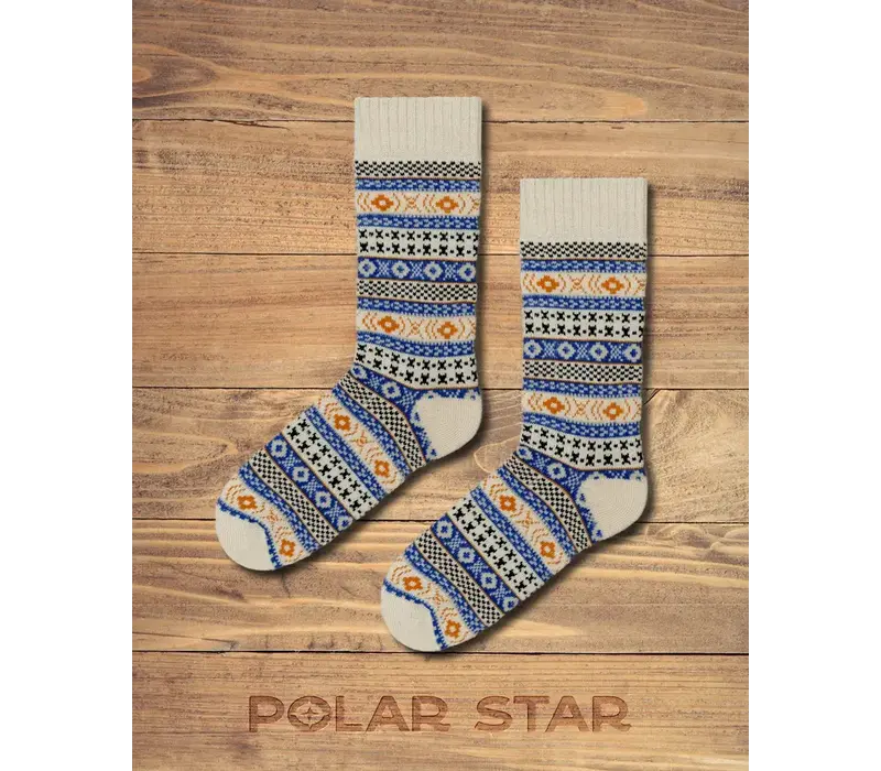 Polar Star Blue Multi AZTEC  Warm Socks