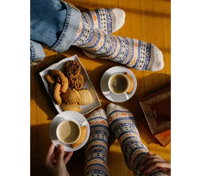 Polar Star Blue Multi AZTEC  Warm Socks